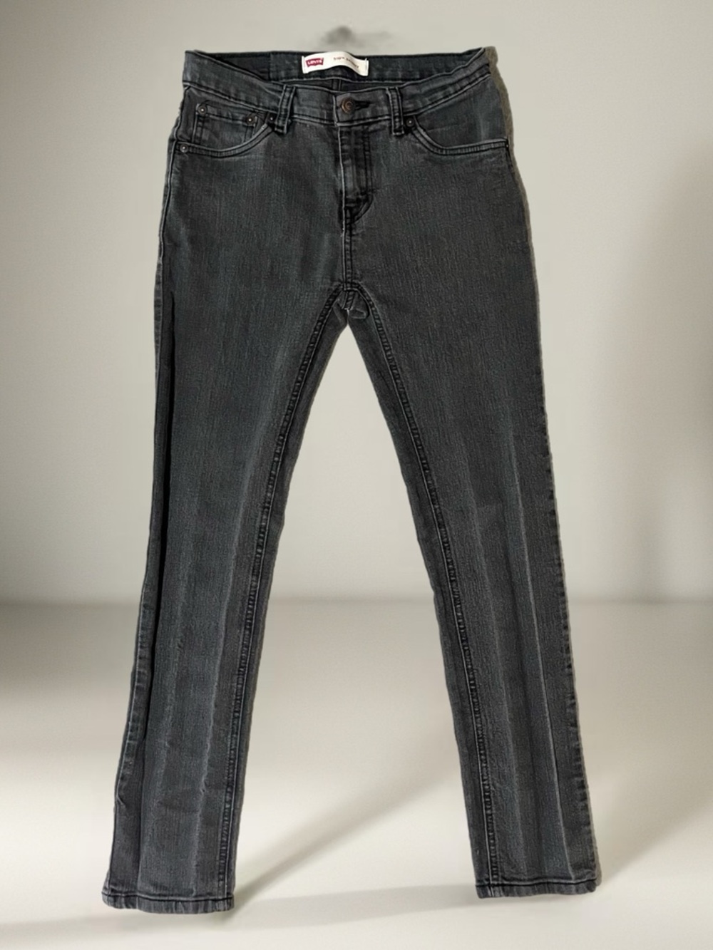 🌚 Levi’s Big Kid Boys’ Skinny Fit Jeans in Black Wash~Sz 16 Reg~Low Rise~28X30 - Picture 3 of 12